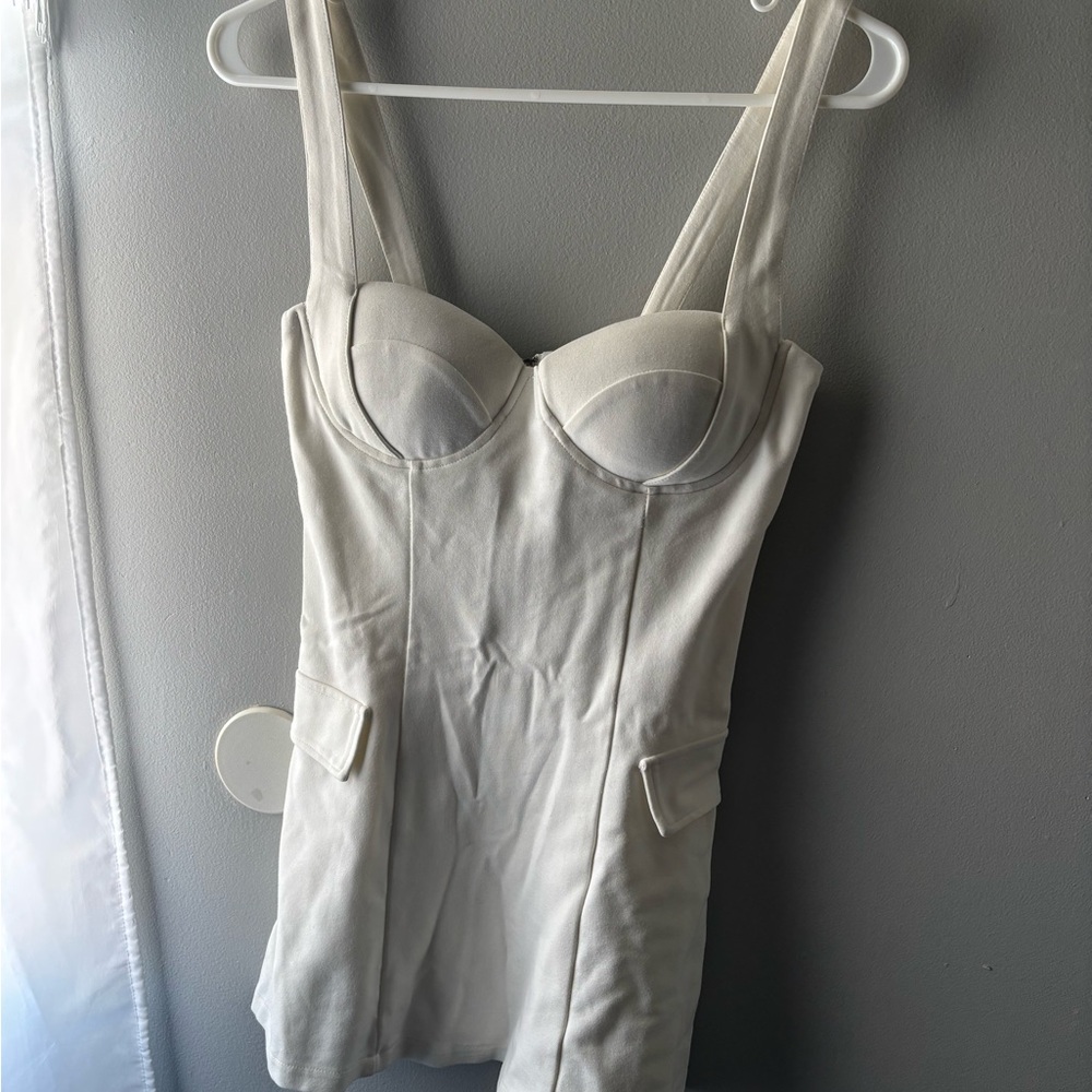 Women's White Bustier Slip Dress